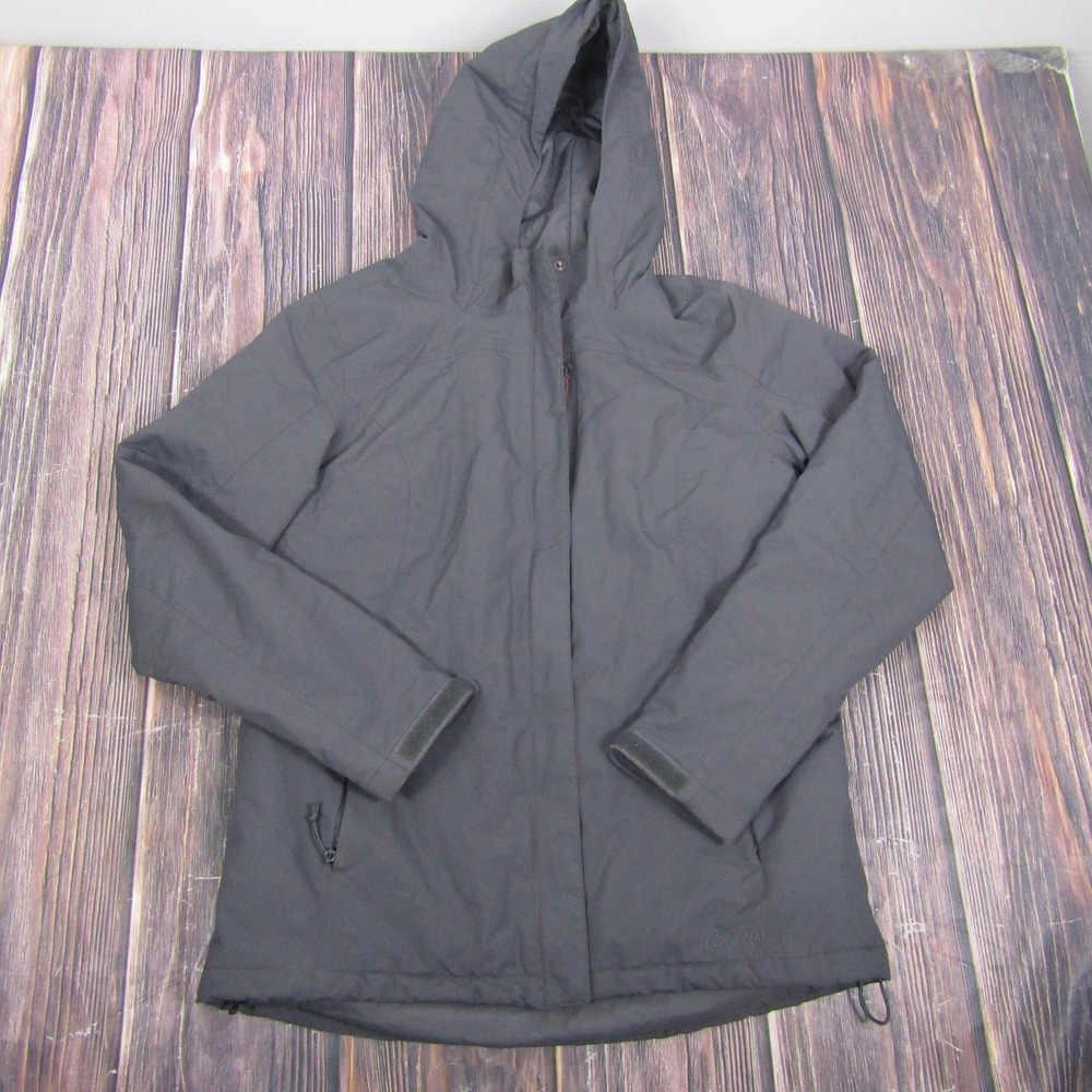 Cabela's Jacket Mens Medium Black Hooded Insulated Nylon Parka Classic Fit